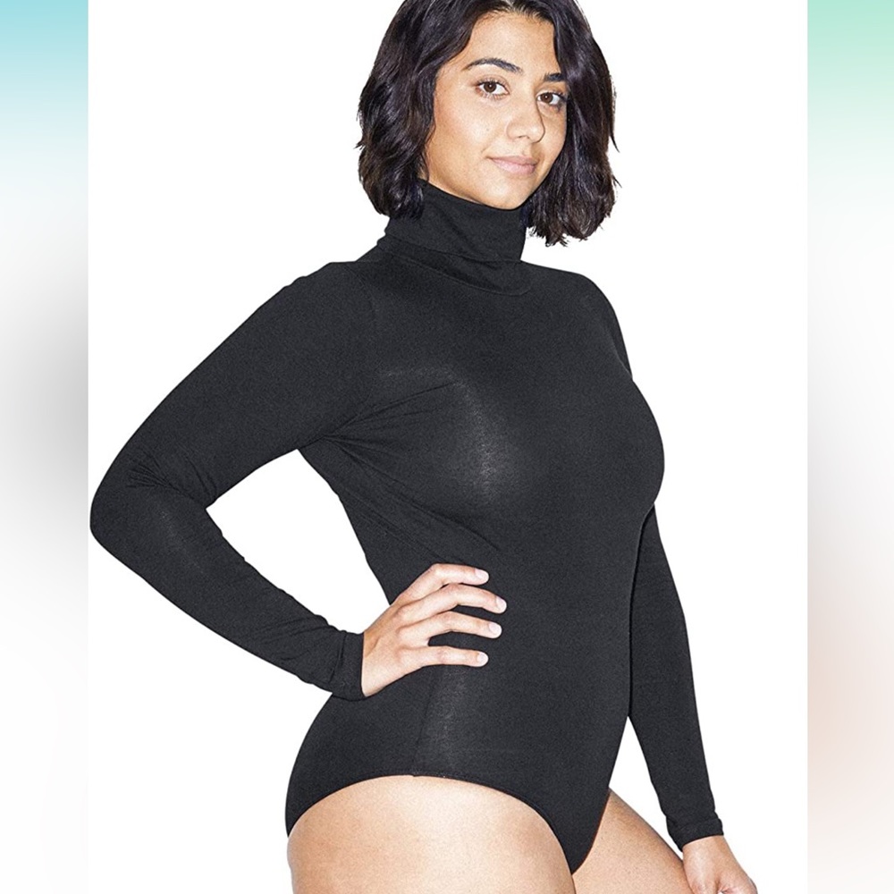 american apparel black turltle neck bodysuit